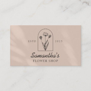 Elegantes handgefertigtes botanisches Logo-Monogra Visitenkarte