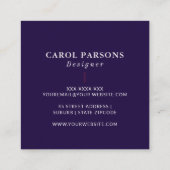 Elegantes, handgefertigtes Logo des Schmuckdesigne Quadratische Visitenkarte (Rückseite)