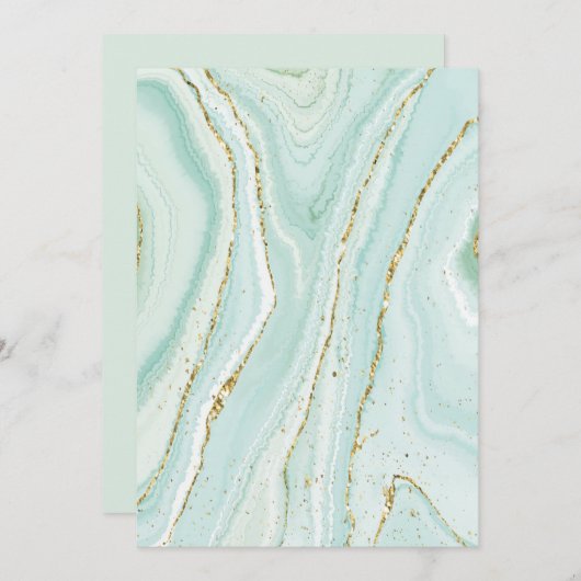 elegantes handgemaltes flüssiger Marmor-Design mit Einladung (Vorne/Hinten)