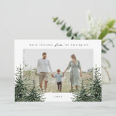 Elegantes handgemaltes Pine Tree Foto Weihnachten (Stehend Vorderseite)