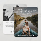Elegantes handgeschriebenes Foto Dankeschön-Karte Dankeskarte (Vorne/Hinten)