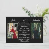 Elegantes, handgeschriebenes Foto Einladung (Stehend Vorderseite)