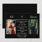 Elegantes, handgeschriebenes Foto Einladung (Vorne/Hinten)