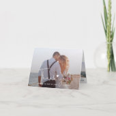 Elegantes handgeschriebenes Foto Hochzeit 2 Dankeskarte (Vorderseite)