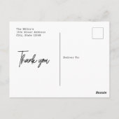 Elegantes handgeschriebenes Foto Hochzeit Vielen D Postkarte (Rückseite)