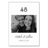 Elegantes handgeschriebenes Foto Tischnummer (Vorderseite)