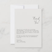 Elegantes handgeschriebenes Gerahmtes Foto Hochzei Dankeskarte (Rückseite)