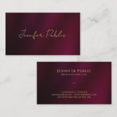 Elegantes handgeschriebenes Gold Text Script luxur Visitenkarte (Vorne/Hinten)