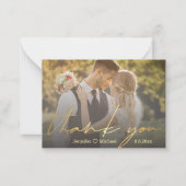 elegantes, handgeschriebenes Hochzeitsgarantie Fot Mitteilungskarte (Vorderseite)