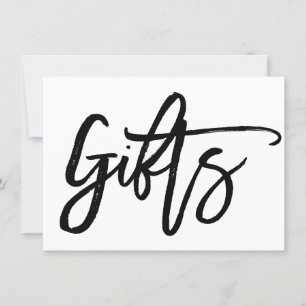 Elegantes handgeschriebenes Hochzeitsgeschenke-Sch Einladung