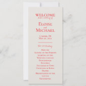 Elegantes, handgeschriebenes Hochzeitsprogramm (Vorderseite)