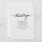 Elegantes handgeschriebenes Hochzeitssemble Foto V Mitteilungskarte (Rückseite)