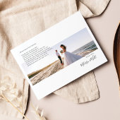 Elegantes handgeschriebenes Hochzeitssemble Foto V Mitteilungskarte