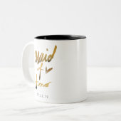 Elegantes handgeschriebenes Imitat Gold | TRAUZEUG Zweifarbige Tasse (Vorderseite Links)