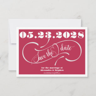 Elegantes handgeschriebenes Monogram QR Code Magen Save The Date