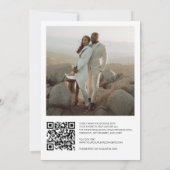 Elegantes handgeschriebenes QR-Code-Rahmen-Foto Ho Einladung (Rückseite)