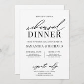 Elegantes, handgeschriebenes rustikales Abendessen Einladung (Vorne/Hinten)