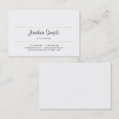 Elegantes handgeschriebenes Script Gold Luxury Sch Visitenkarte (Vorne/Hinten)