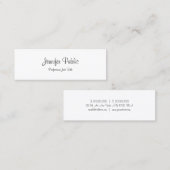 Elegantes handgeschriebenes Script Sleek Modernes  Mini Visitenkarte (Vorne/Hinten)