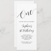 Elegantes handgeschriebenes Skript 1. Geburtstag Einladung (Vorne/Hinten)