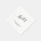 Elegantes handgeschriebenes Skript 30 Geburtstag Serviette (Ecke)
