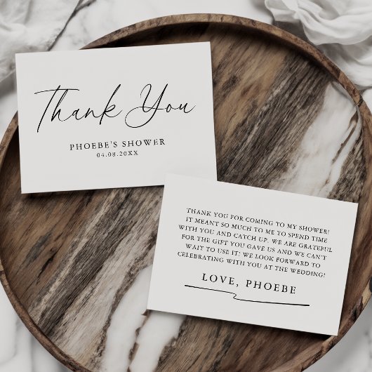 Elegantes handgeschriebenes Skript-Brautparty-Flat Dankeskarte