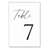 Elegantes handgeschriebenes Skript-Brautparty-Flat Tischnummer (Vorderseite)