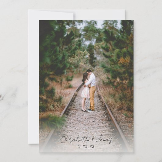 Elegantes handgeschriebenes Skript-Foto QR-Code Ho Einladung (Rückseite)