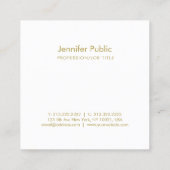 Elegantes, handgeschriebenes Skript-Minimalistisch Quadratische Visitenkarte (Rückseite)