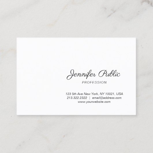 Elegantes handgeschriebenes Skript Modernes Design Visitenkarte (Rückseite)