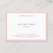 Elegantes handgeschriebenes Skript Modernes Rosa W Visitenkarte (Rückseite)