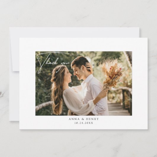 Elegantes handgeschriebenes Skript Personalisiert  Dankeskarte (Vorderseite)