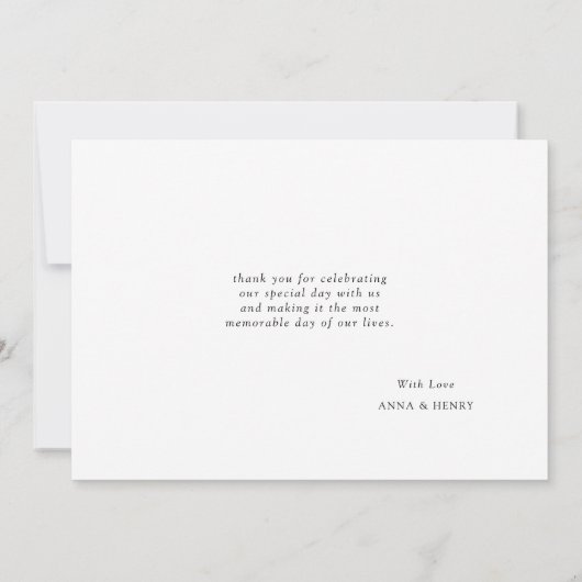 Elegantes handgeschriebenes Skript Personalisiert Dankeskarte (Rückseite)