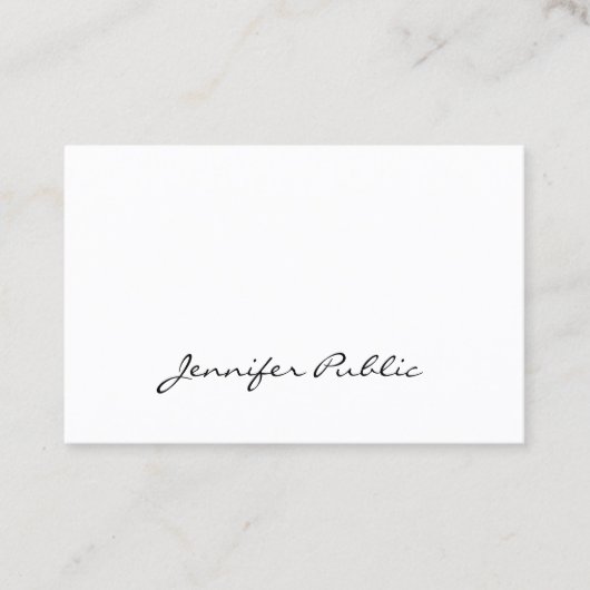 Elegantes handgeschriebenes Skript-sauberes Visitenkarte (Vorderseite)