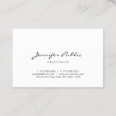 Elegantes handgeschriebenes Skript-sauberes Visitenkarte (Rückseite)