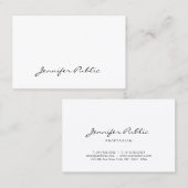 Elegantes handgeschriebenes Skript-sauberes Visitenkarte (Vorne/Hinten)