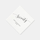 Elegantes handgeschriebenes Skript Siebzig Geburts Serviette (Ecke)