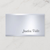 Elegantes handgeschriebenes Skript Silver Look Mod Visitenkarte (Vorderseite)