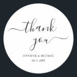 Elegantes handgeschriebenes Skript Vielen Dank Mod Runder Aufkleber<br><div class="desc">Ihr benutzerdefinierter Text Elegant Modern Simple Danke Vorlage Handgeschriebenes Script Classic Round Sticker.</div>