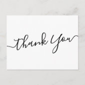 Elegantes handgeschriebenes Skript weiß danke Postkarte (Vorderseite)