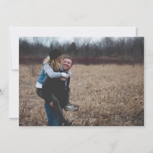 Elegantes handgeschriebenes Skriptüberlagerungs-Fo Save The Date (Rückseite)