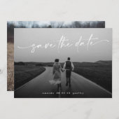 Elegantes handgeschriebenes Skriptüberlagerungs-Fo Save The Date (Vorne/Hinten)