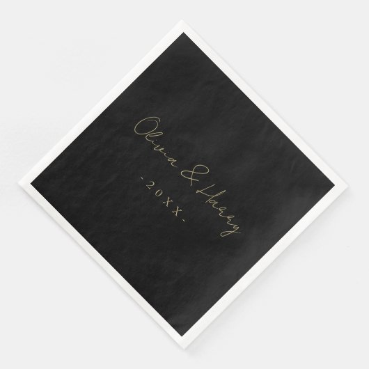 Elegantes handgeschriebenes SkriptWedding Paper Na Serviette (Ecke)