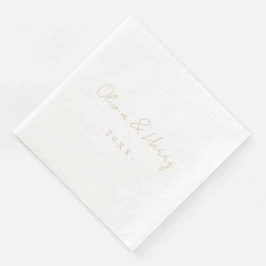 Elegantes handgeschriebenes SkriptWedding Paper Na Serviette (Ecke)
