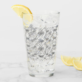 Elegantes handGezeichnet Blumendesign in Monochrom Glas