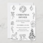 "Elegantes, handGezeichnet Weihnachtsfest Einladung (Vorderseite)
