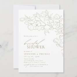 Elegantes handgezeichnetes, blättriges Brautparty Einladung