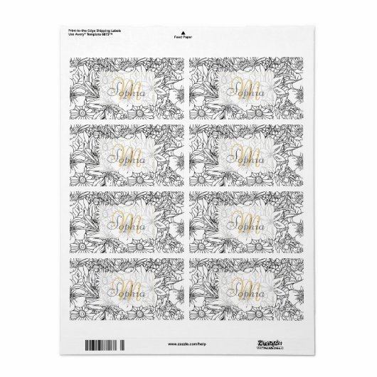 Elegantes handgezeichnetes Blumendoodles-Design (Vorne)