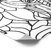 Elegantes handgezeichnetes Blumendoodles-Design Poster (Ecke)