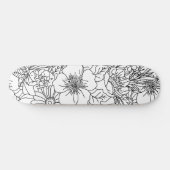 Elegantes handgezeichnetes Blumendoodles-Design Skateboard (Horizontal)